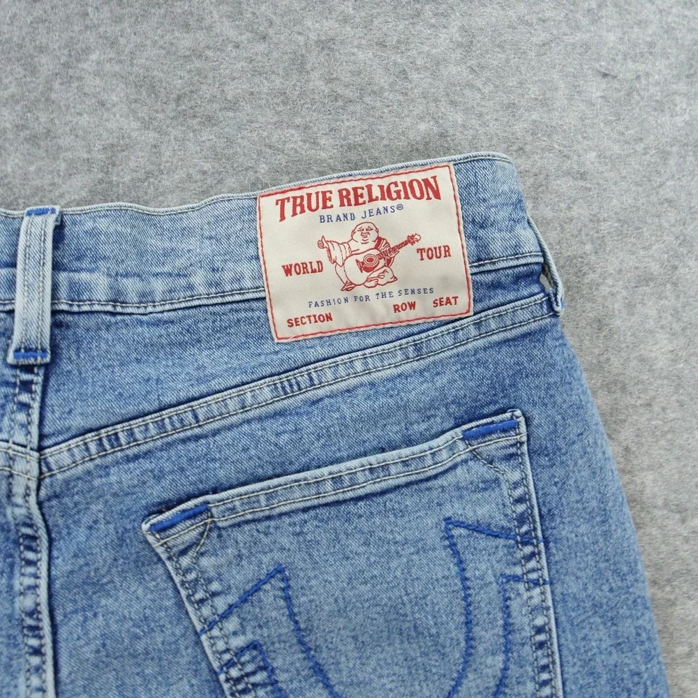 True Religion Jeans Mens 31 Blue Rocco Skinny Mid Rise Stretch Streetwear New